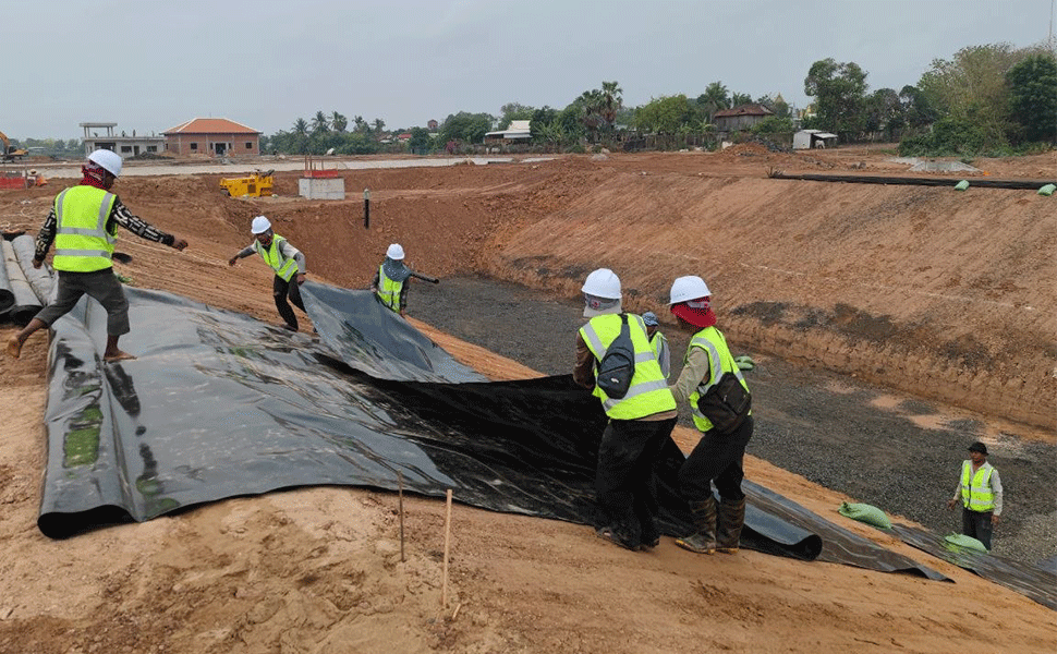 Case Study: Supply and Installation of High-Performance HDPE Geomembrane Lining for Kampong Cham WWTP, Cambodia