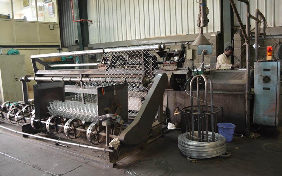 Chain link fence machine at our factory